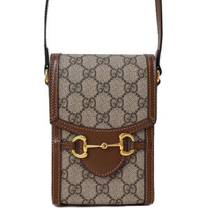 Gucci Horsebit 1955 Bag beige ebony GG Supreme canvas Brown